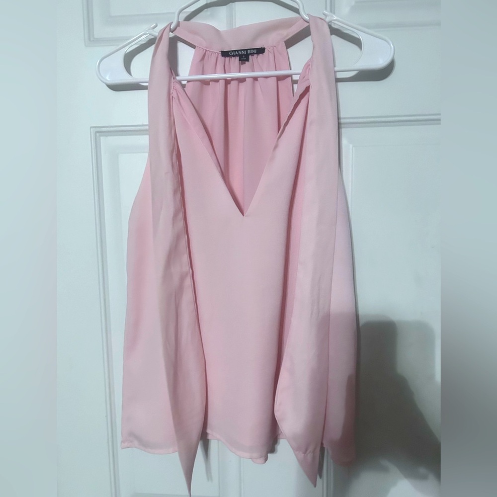 Pink flowing blouse